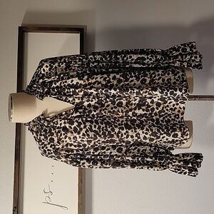 Sanctuary oversized, leopard print blouse